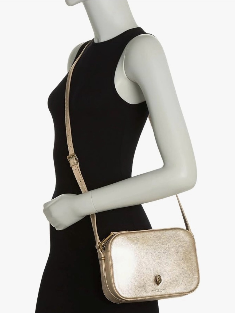 Kurt Geiger Metallic Gold Crossbody Bag - Picture 3 of 10
